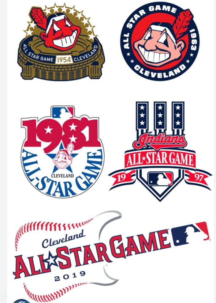3D Printed Cleveland Indians Guardians All-Star Games Displays 1954-2019