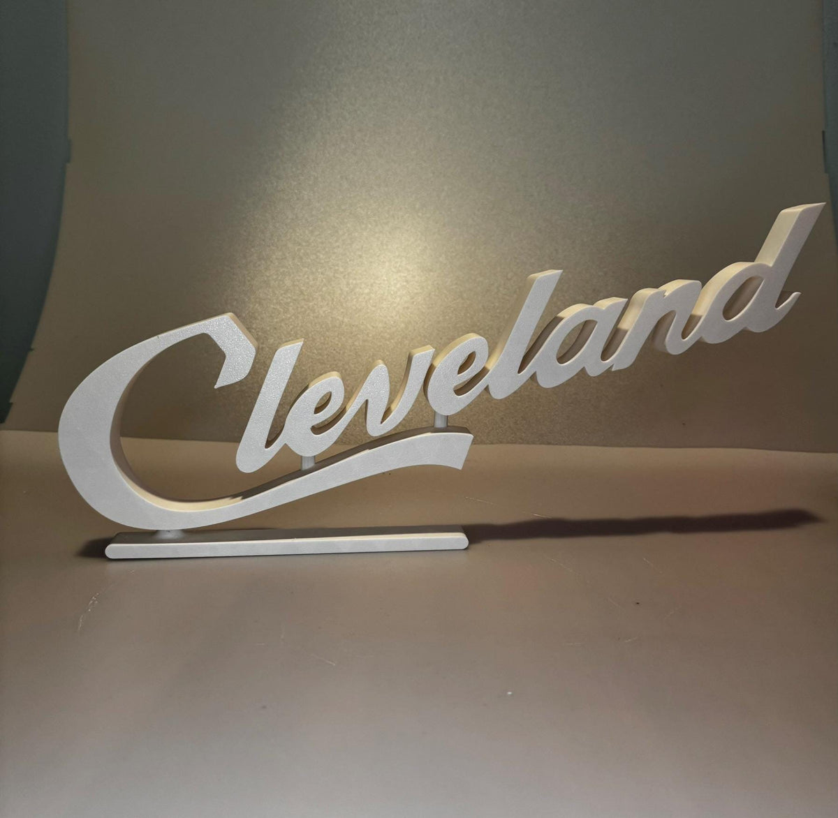 Cleveland Script Sign Office Desk Display Souvenir Gift Ohio with Display Stand