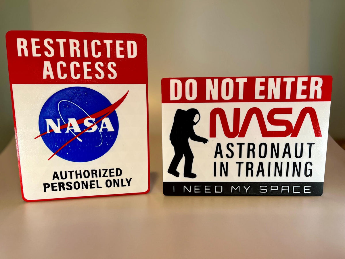 3D Printed NASA Do Not Enter or Restricted Access Replica Display Signs