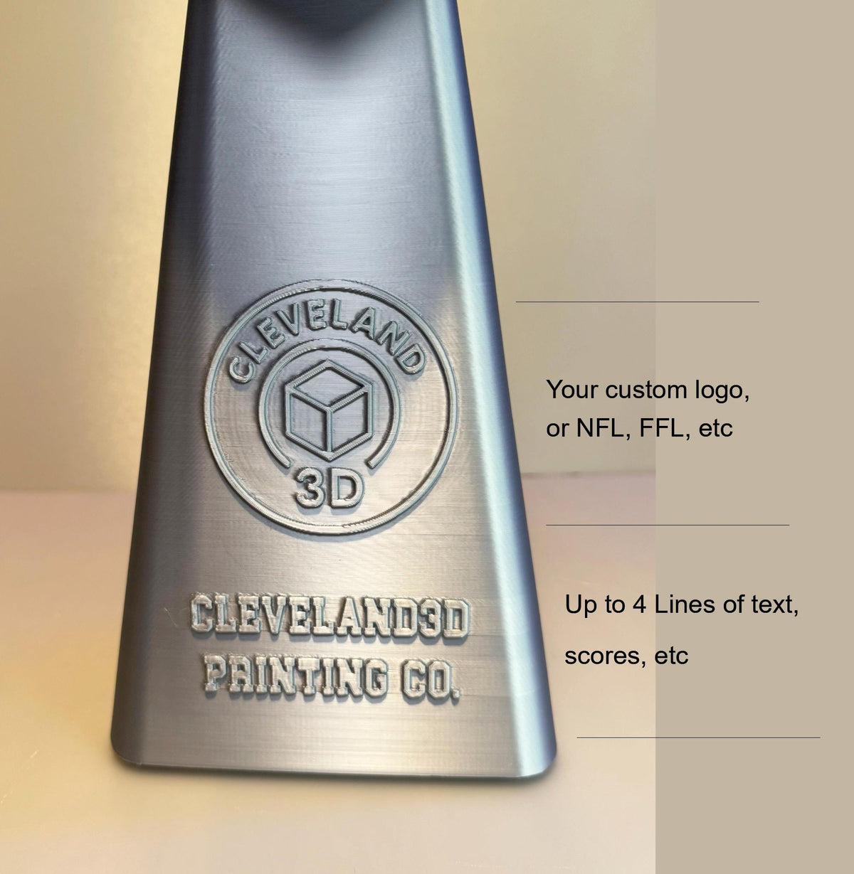 Customizable 3D Printed 14 inch Tall NFL FFL Football Trophy