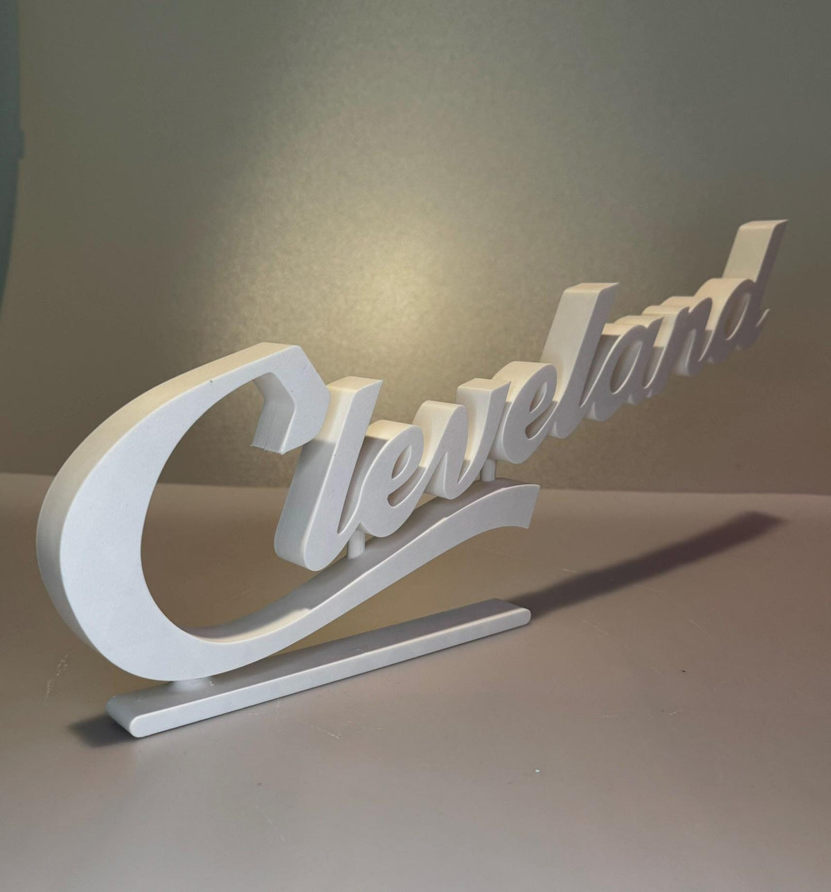 Cleveland Script Sign Office Desk Display Souvenir Gift Ohio with Display Stand