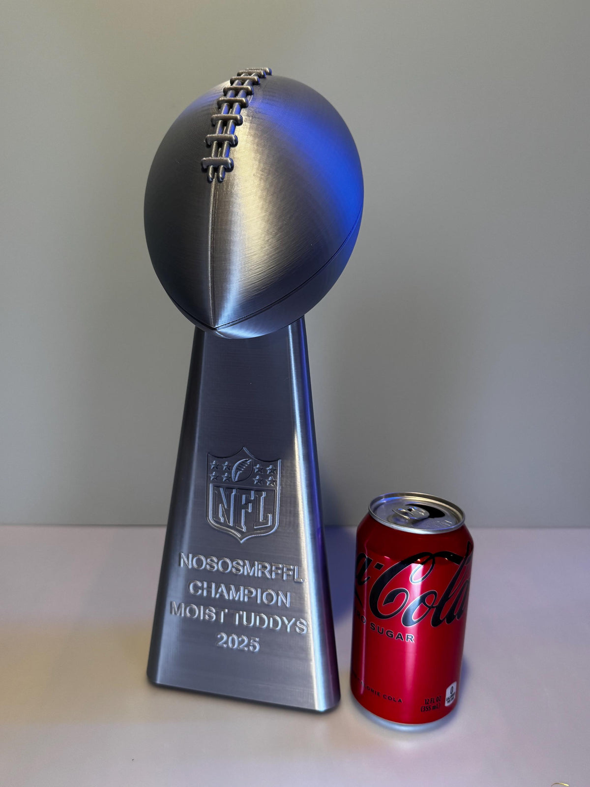 Customizable 3D Printed 14 inch Tall NFL FFL Football Trophy