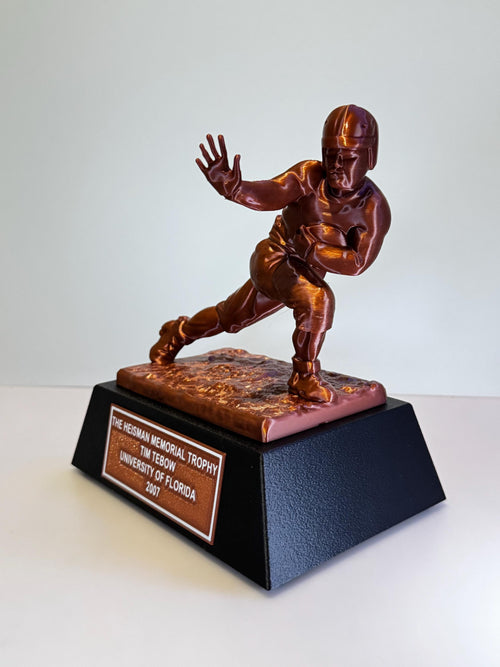 3D Printed 8" Tall Heisman Memorial Trophy with Fully Customizable Plaque