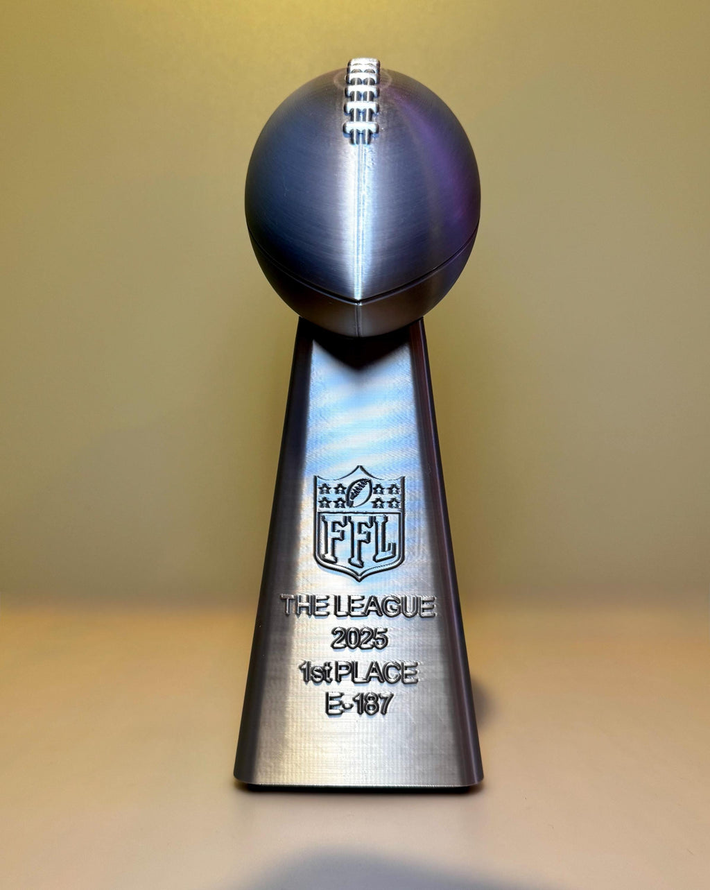 Customizable 3D Printed 14 inch Tall NFL FFL Football Trophy