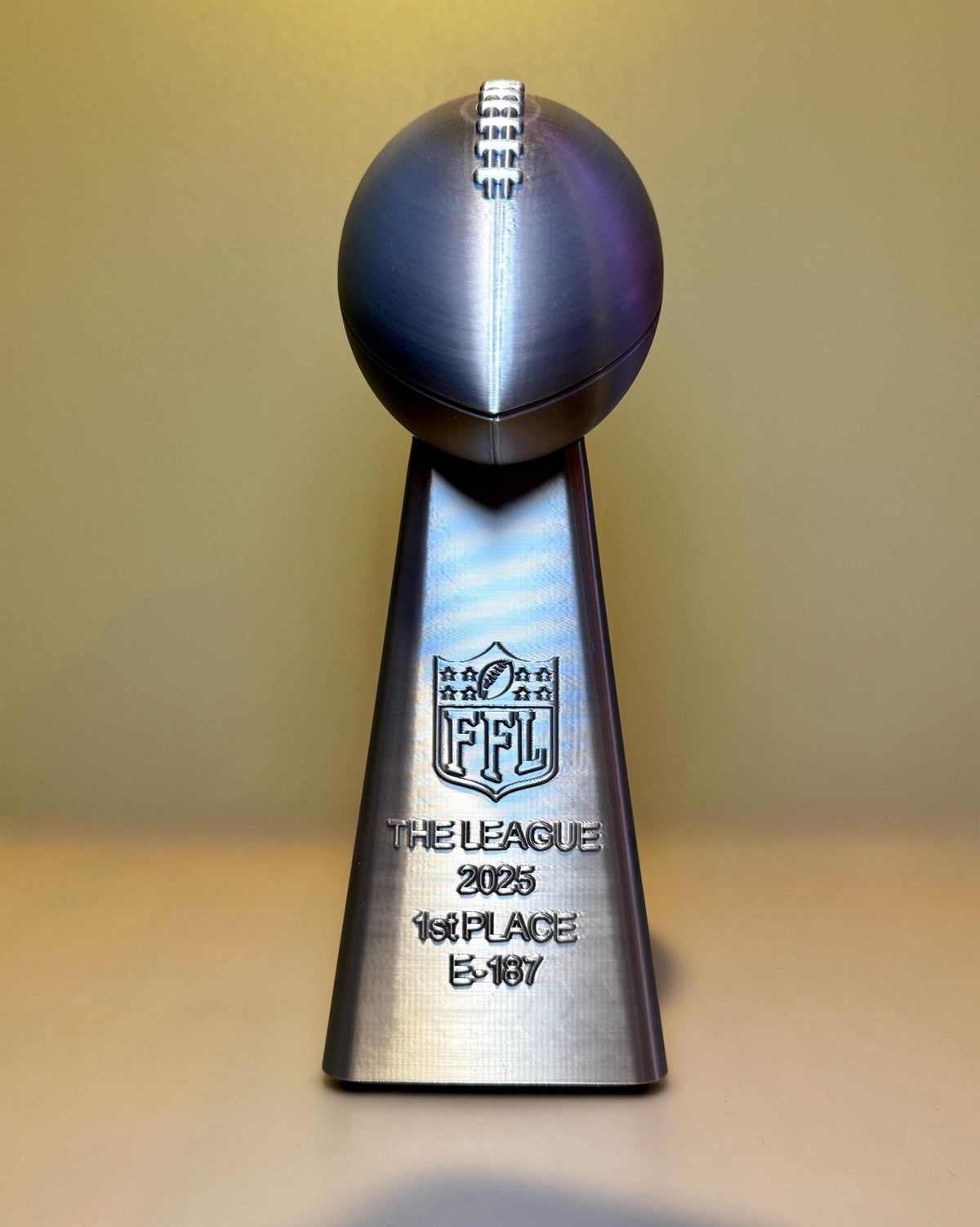 Customizable 3D Printed 14 inch Tall NFL FFL Football Trophy