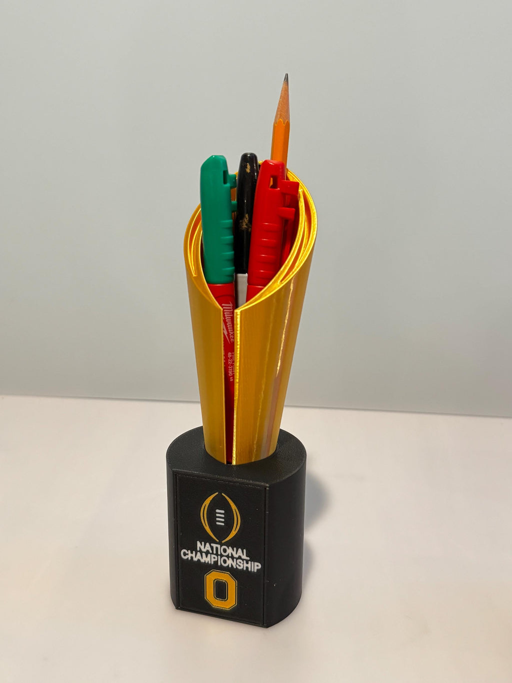 3D Printed Customizable CFP Trophy Inspired Pen Holder Desk Display