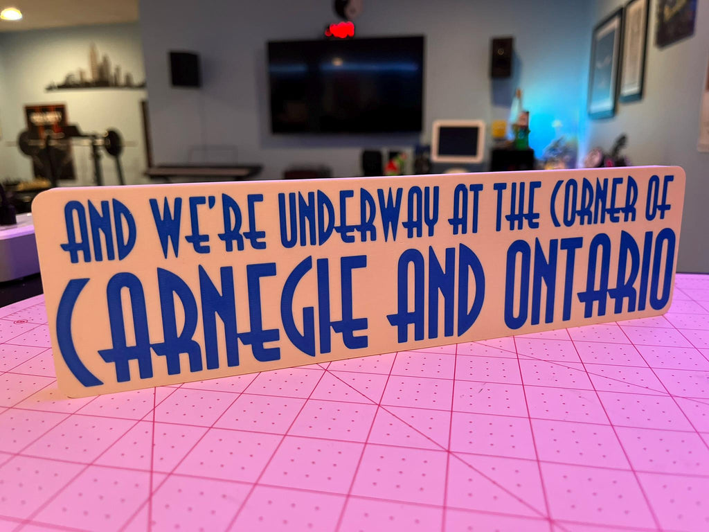 3D printed Carnegie and Ontario Sign
