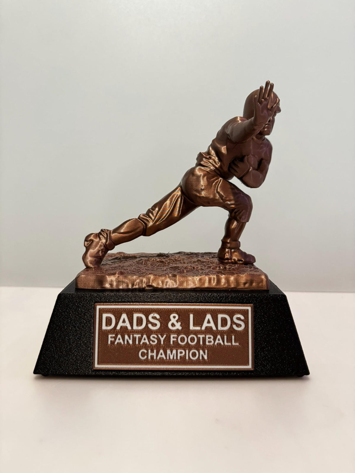 3D Printed 8" Tall Heisman Memorial Trophy with Fully Customizable Plaque